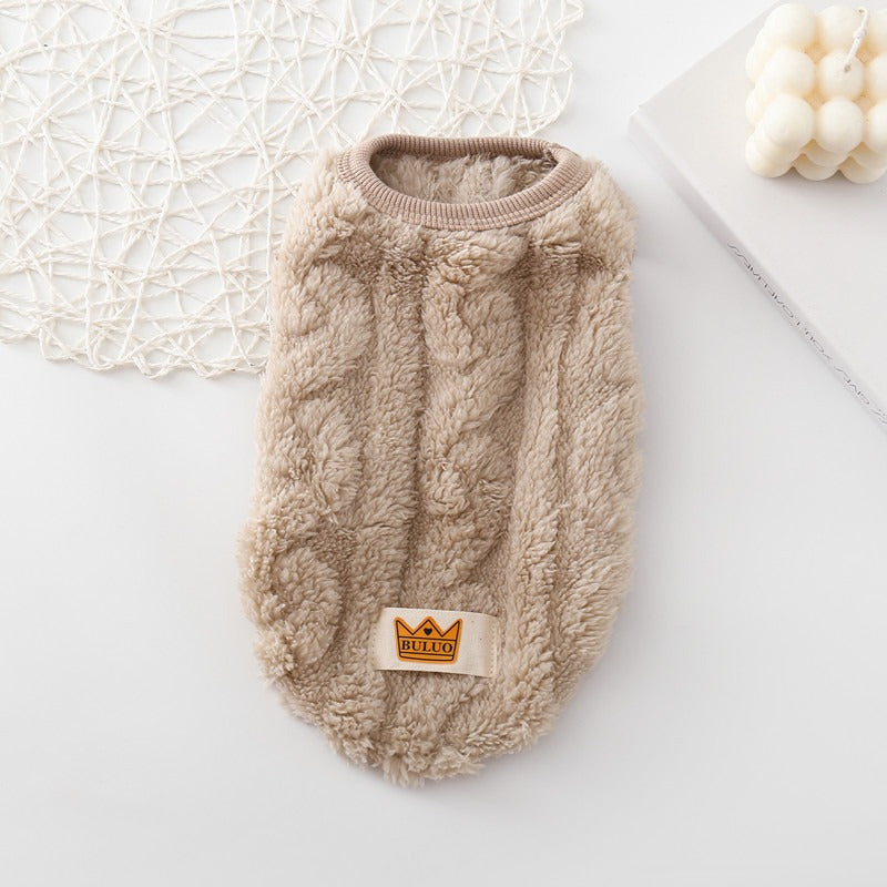Autumn and Winter New Pet Clothes Dog Warm Cotton Jacket Vest Double Sided Velvet Vest Teddy Bears Cat Clothes