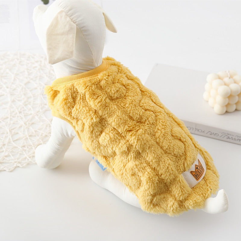 Autumn and Winter New Pet Clothes Dog Warm Cotton Jacket Vest Double Sided Velvet Vest Teddy Bears Cat Clothes