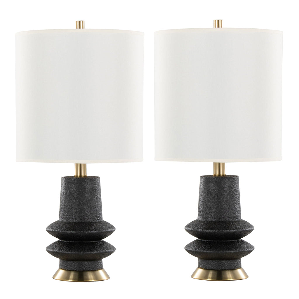 Lloyd Sculptural Table Lamps | Black or Beige | Set of 2