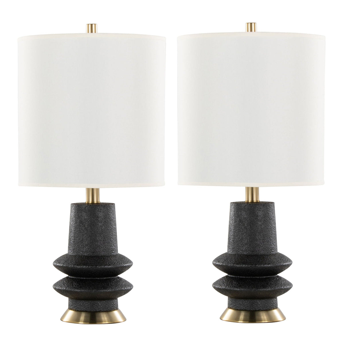 Lloyd Sculptural Table Lamps | Black or Beige | Set of 2