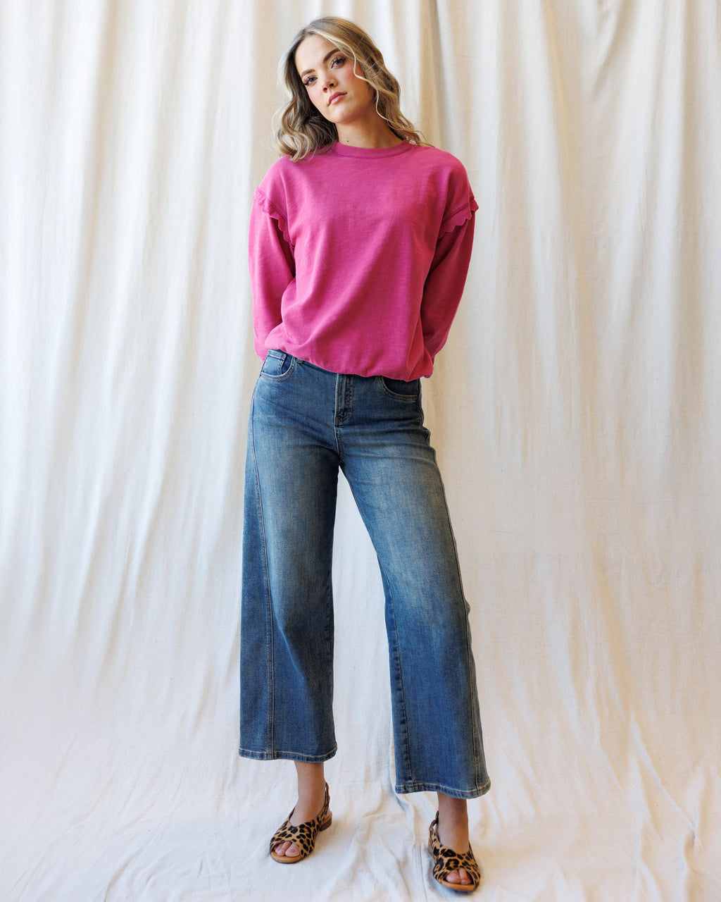 Prep & Pretty Lace-Trim Pullover | Dusty Mauve