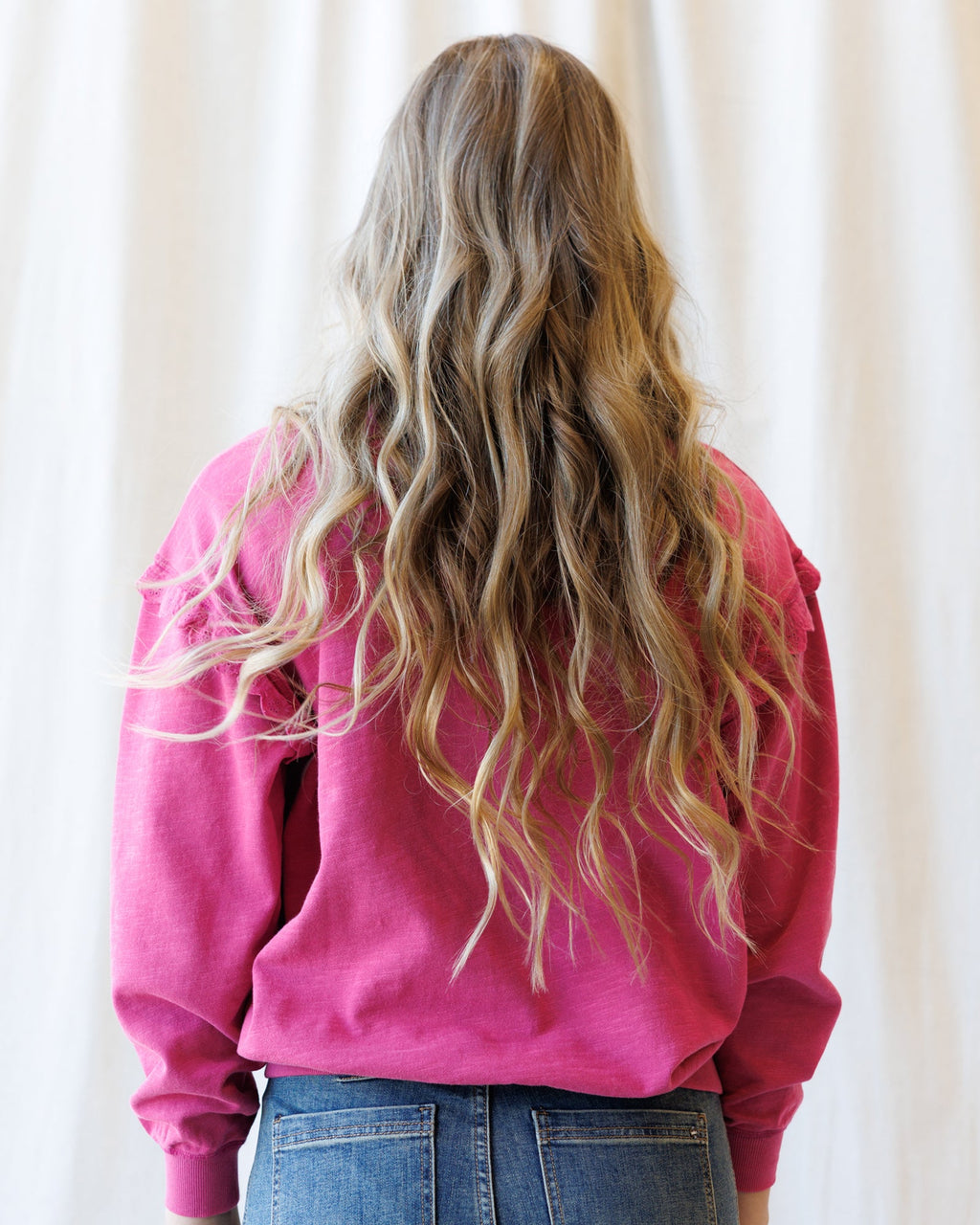 Prep & Pretty Lace-Trim Pullover | Dusty Mauve