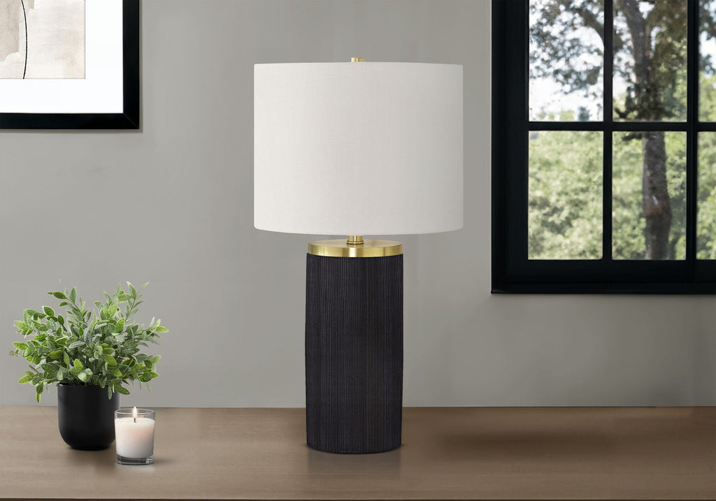 Modern Concrete Table Lamp with Adjustable 3-Way Lighting - Black