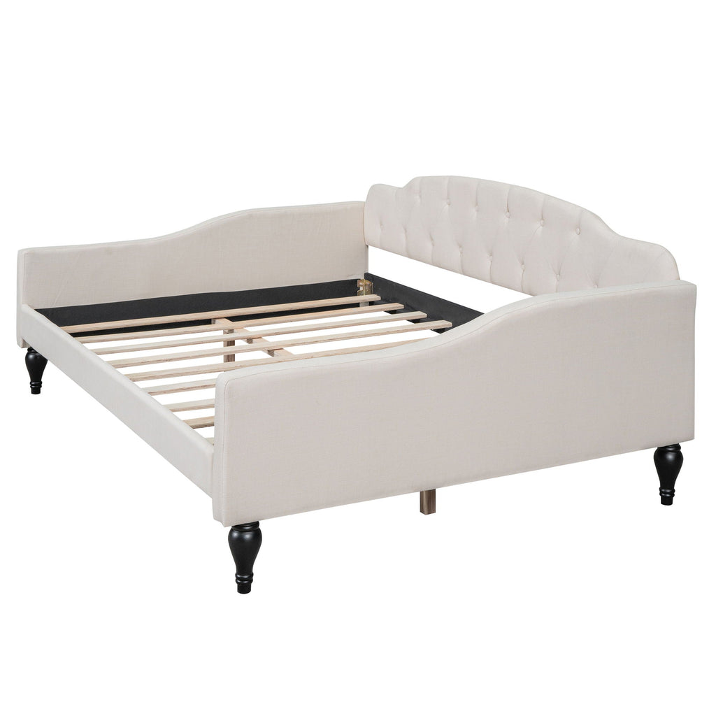 Tufted Upholstered Full-Size Daybed | Beige