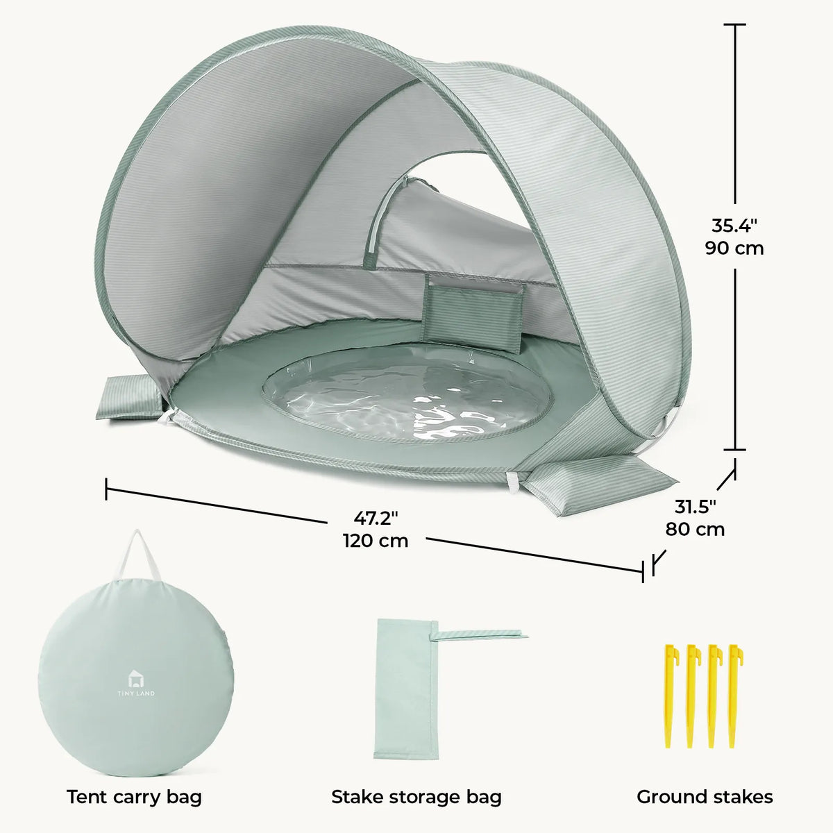 Tiny Land® Kids Beach Tent with Built-In Splash Pool