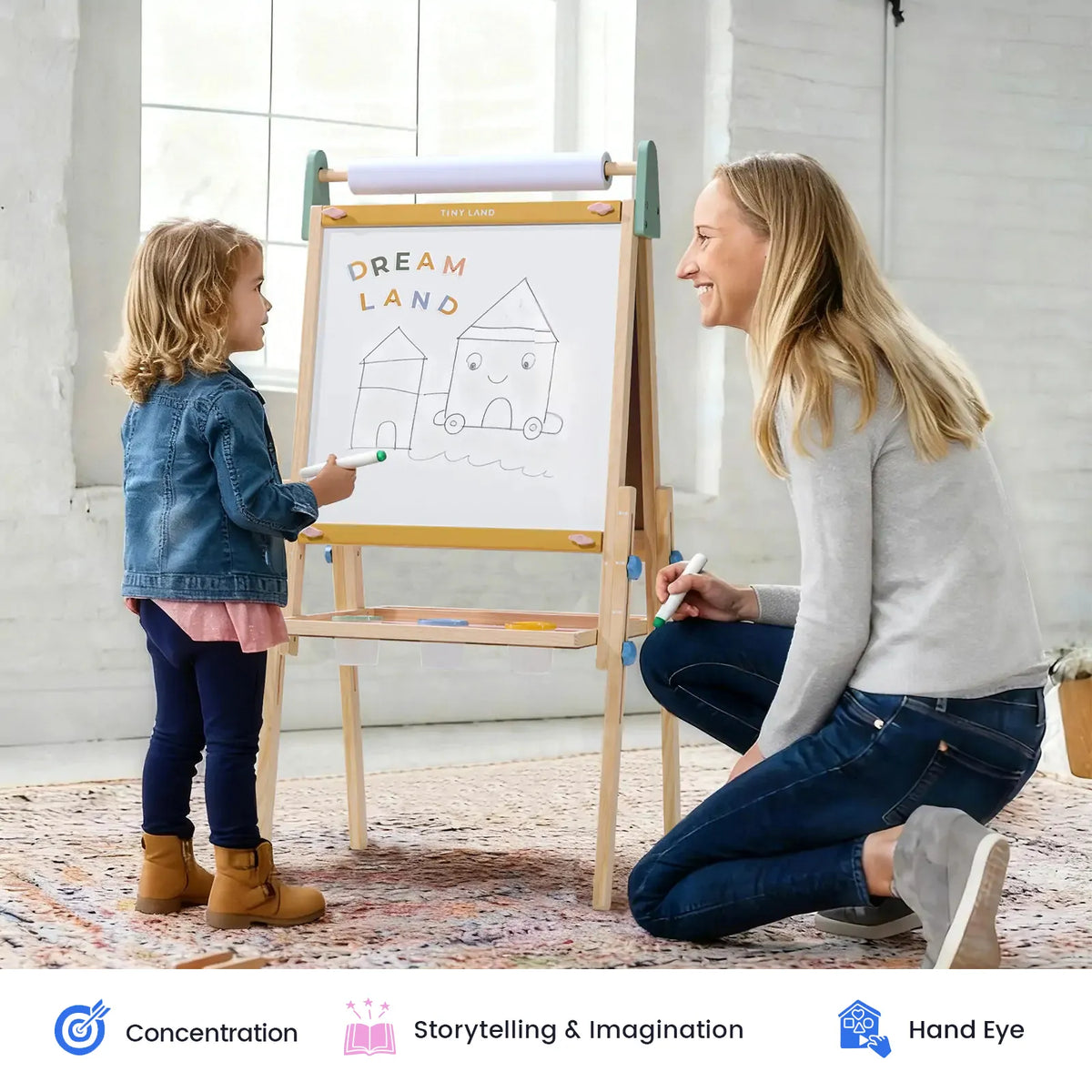 Tiny Land® Adjustable 3-in-1 Kids Art Easel