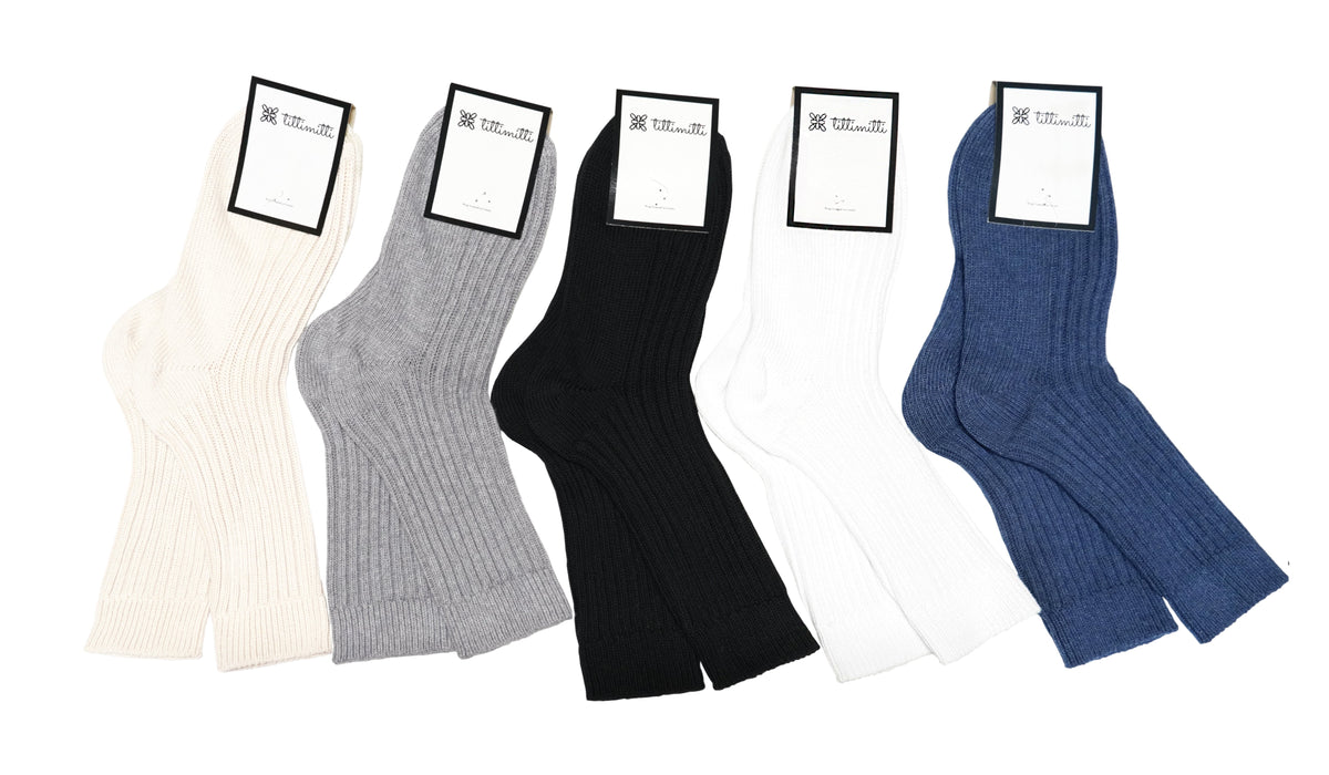 tittimitti Men's 100% Organic Cotton Boot Socks | 1 Pair | Made in Italy
