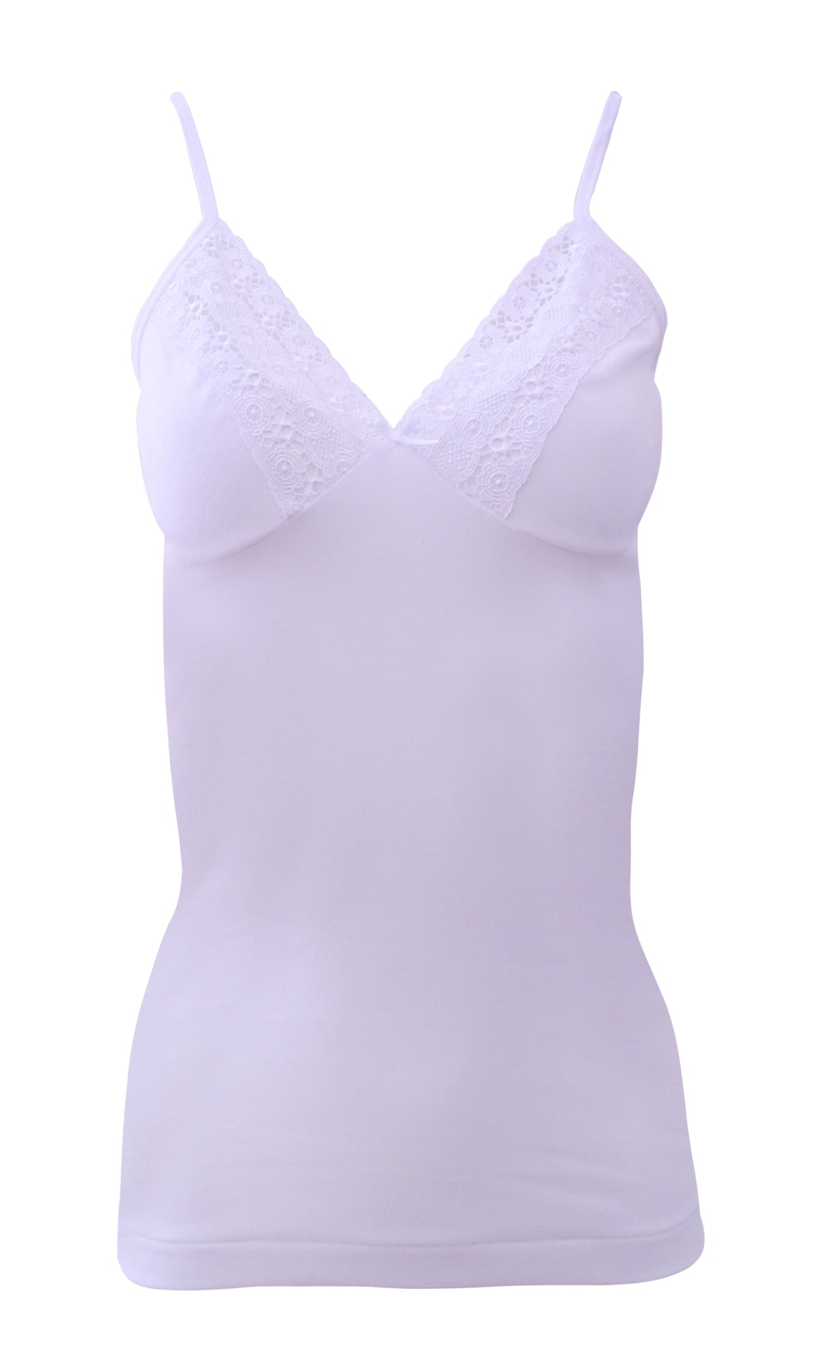 EGi Women's Filo di Scozia Cotton Camisole with Macramé Lace | Made in Italy