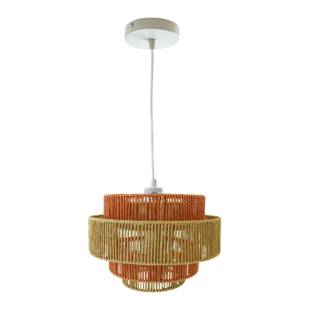 Dorset Woven Pendant Light | Natural & Terracotta