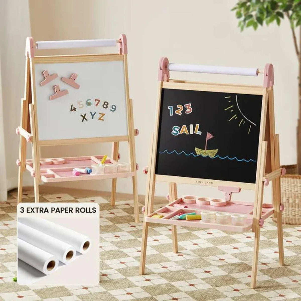 Tiny Land® Magnitales Art Easel & Paper Roll Bundle