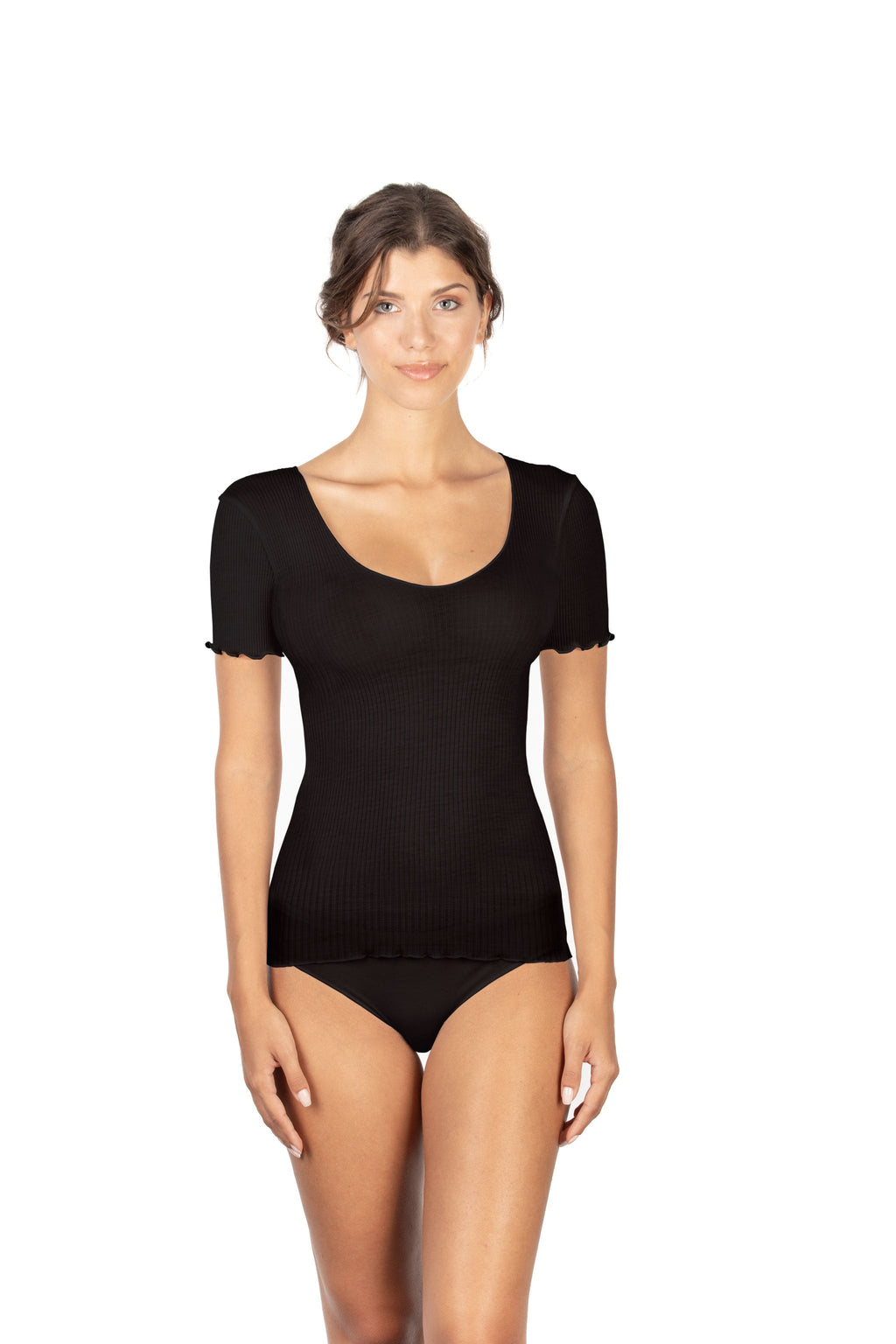 EGI Luxury Wool & Silk Women's T-Shirt | 85% Wool, 15% Silk, OEKO-TEX Certified | Made in Italy | S/M & L/XL