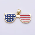 USA Flag Sunglasses Enamel Pendant Charm