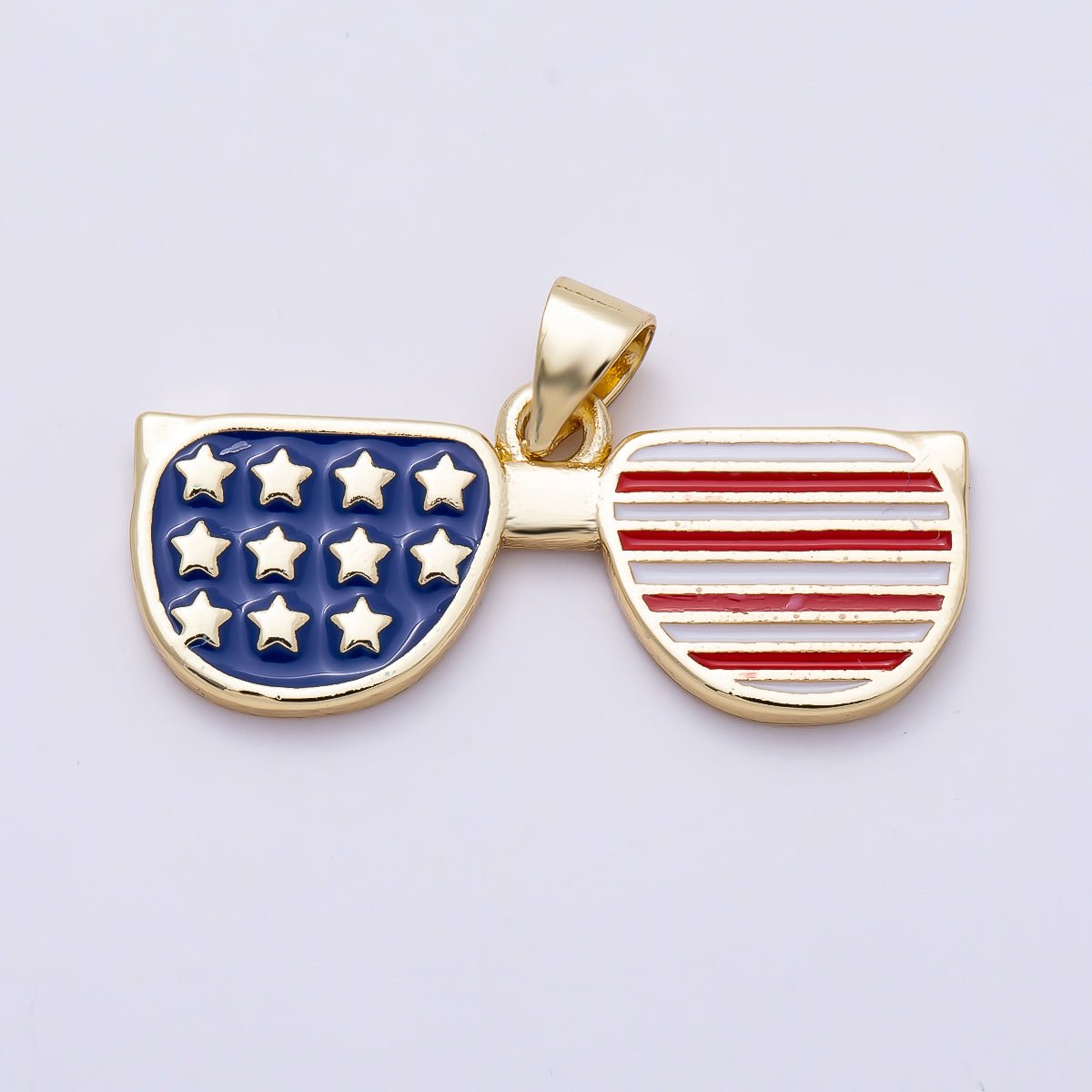 USA Flag Sunglasses Enamel Pendant Charm