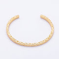 16K Gold Filled 3mm Hammered Molten Cuff Bracelet | WA-00201