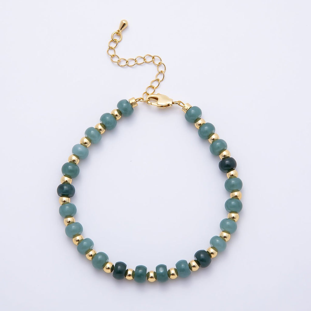 Green Aventurine Rondelle Bracelet | Gold-Filled
