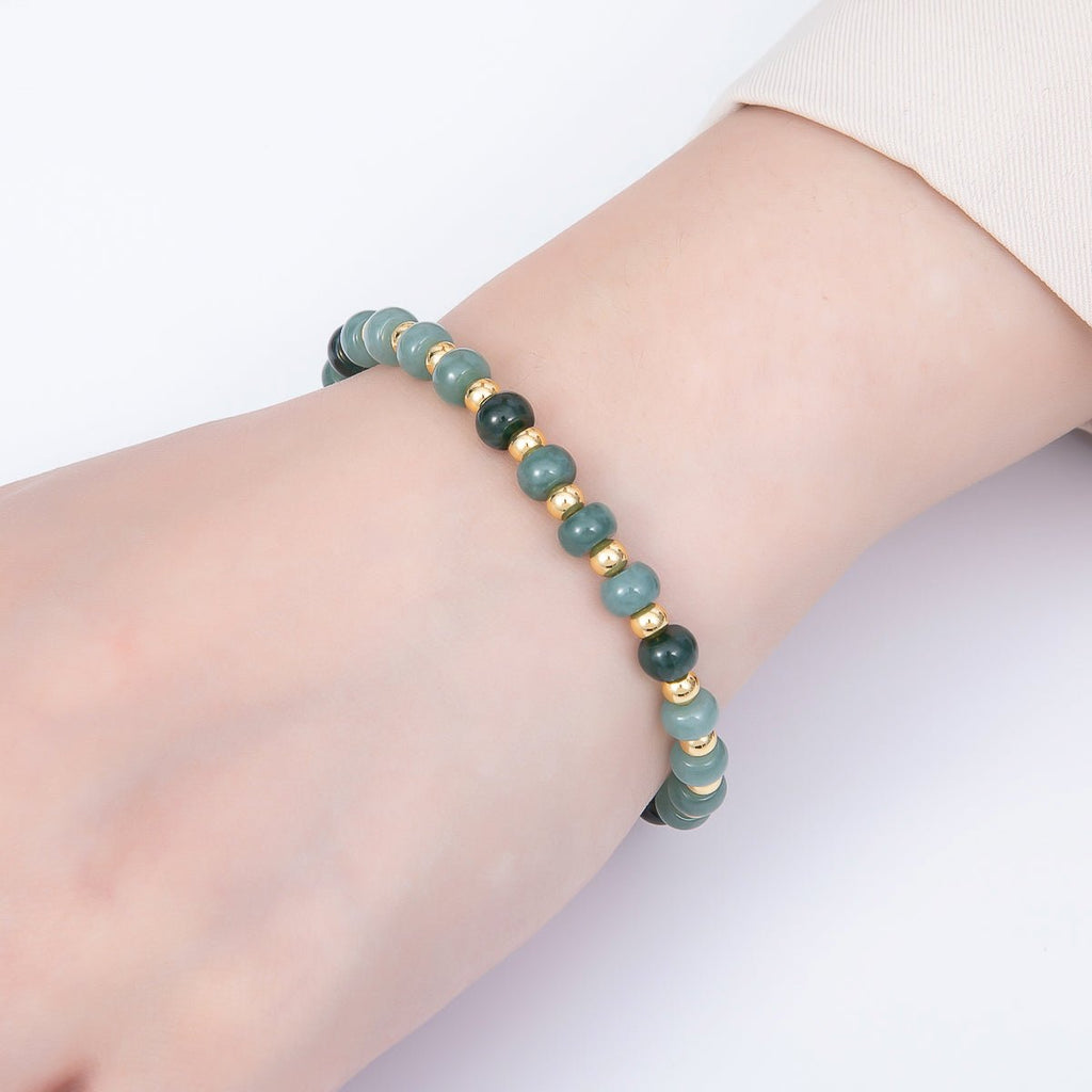 Green Aventurine Rondelle Bracelet | Gold-Filled