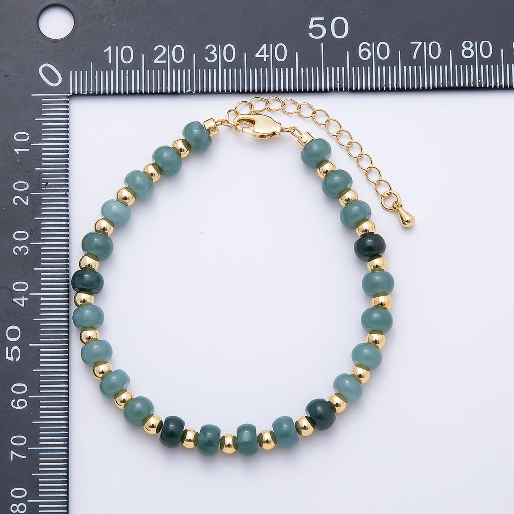 Green Aventurine Rondelle Bracelet | Gold-Filled