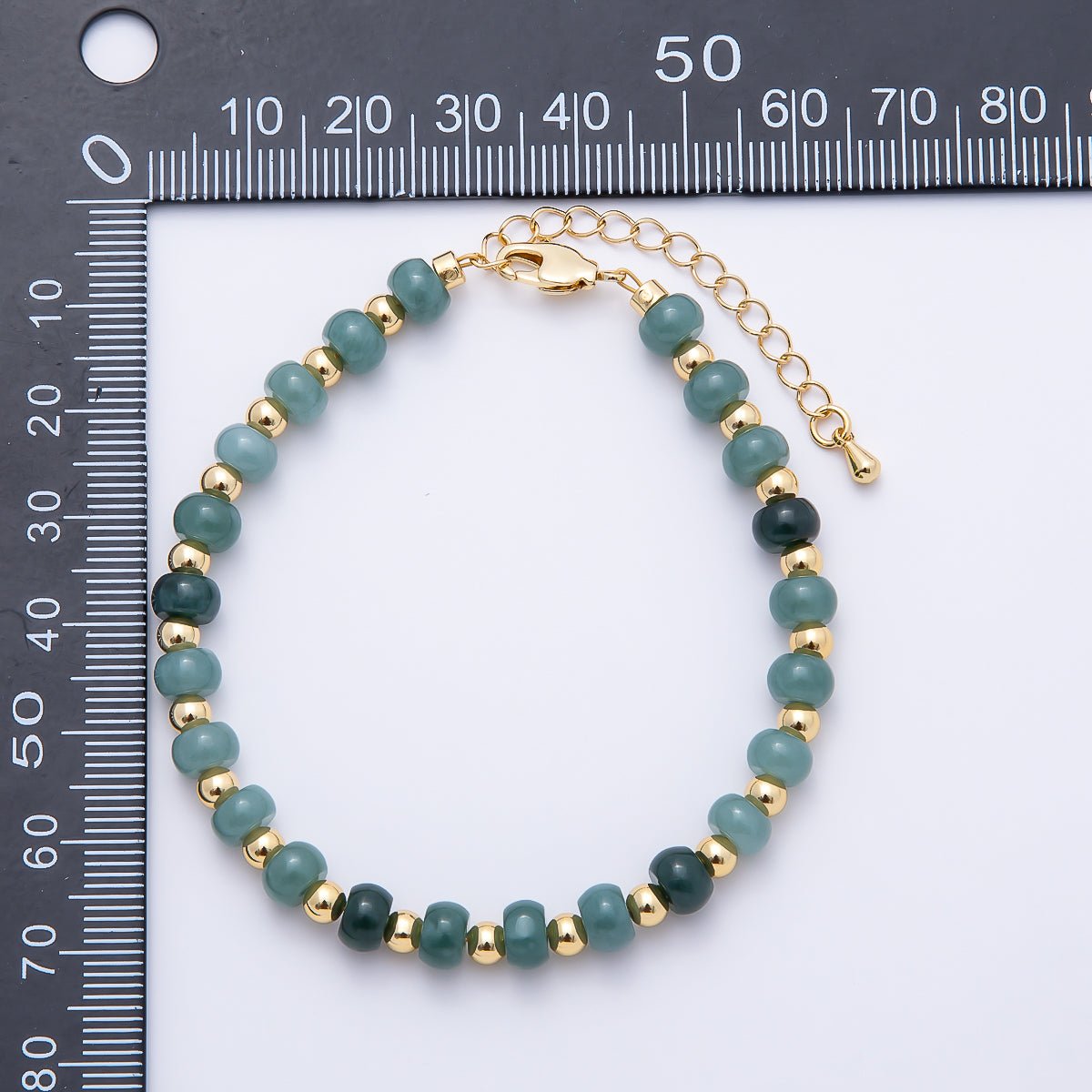 Green Aventurine Rondelle Bracelet | Gold-Filled