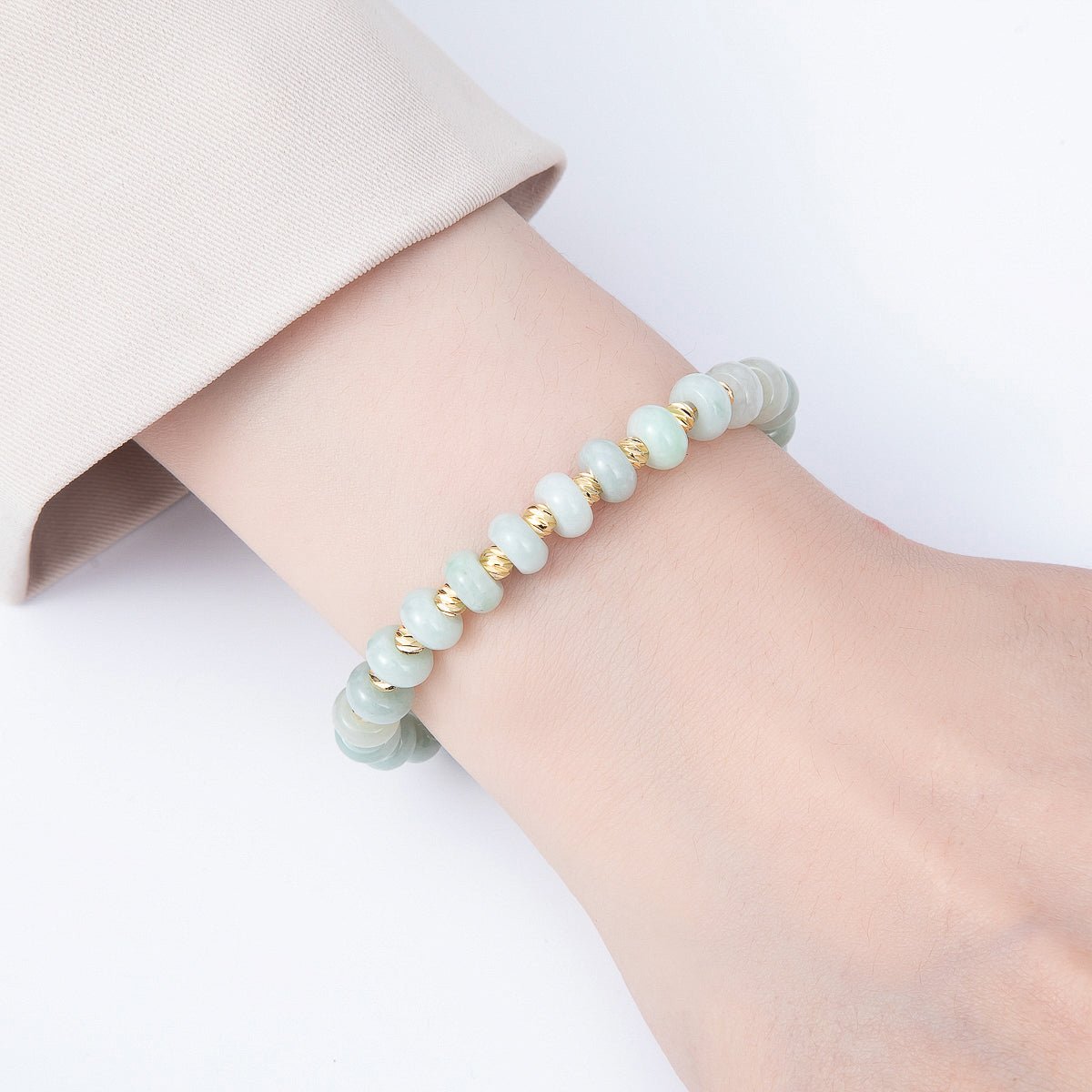 Light Green Aventurine Beaded Bracelet | Gold-Filled
