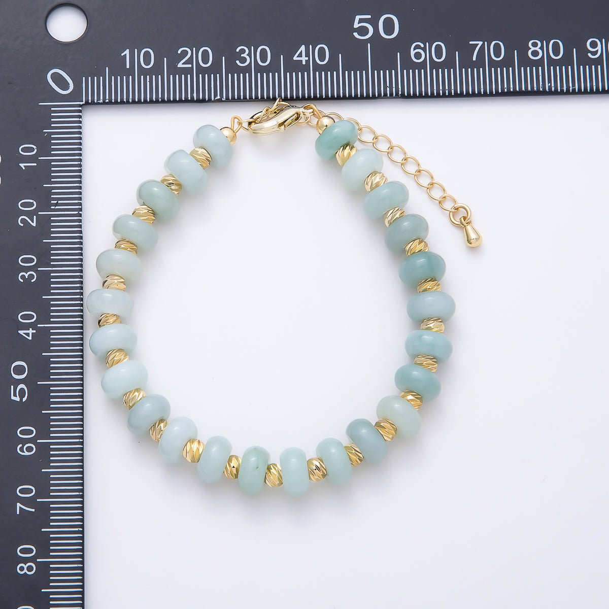 Light Green Aventurine Beaded Bracelet | Gold-Filled