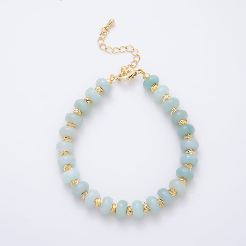 Light Green Aventurine Beaded Bracelet | Gold-Filled