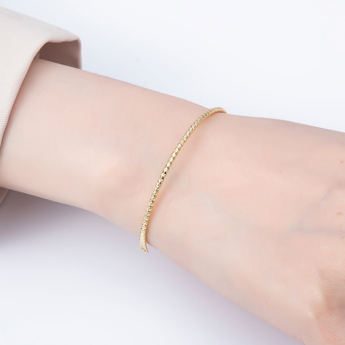 16K Gold Filled Multifaceted Geometric Half Cuff Bracelet Finding for Bangle Supply | WA-04456