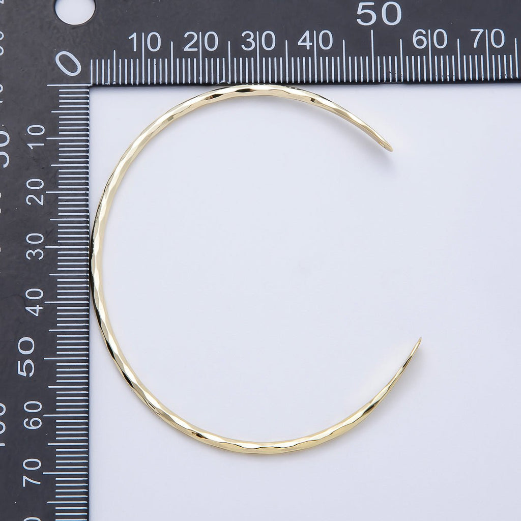 16K Gold Filled Wavy Multifaceted Half Cuff Bracelet Finding for Bangle Supply | WA-04457