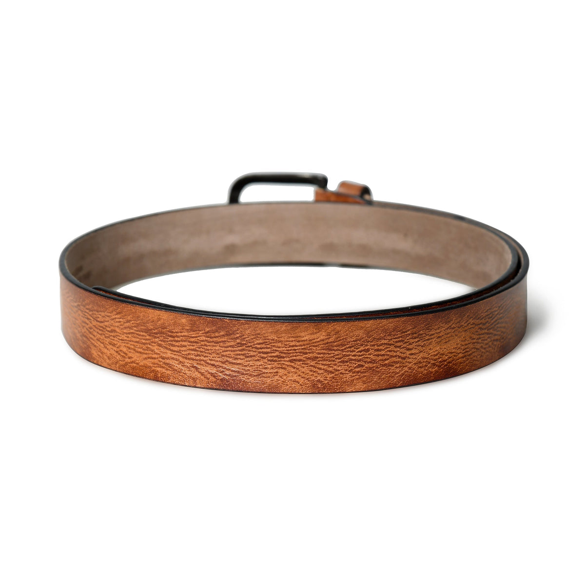 Men’s Full-Grain Buffalo Leather Belt | Brown & Orange