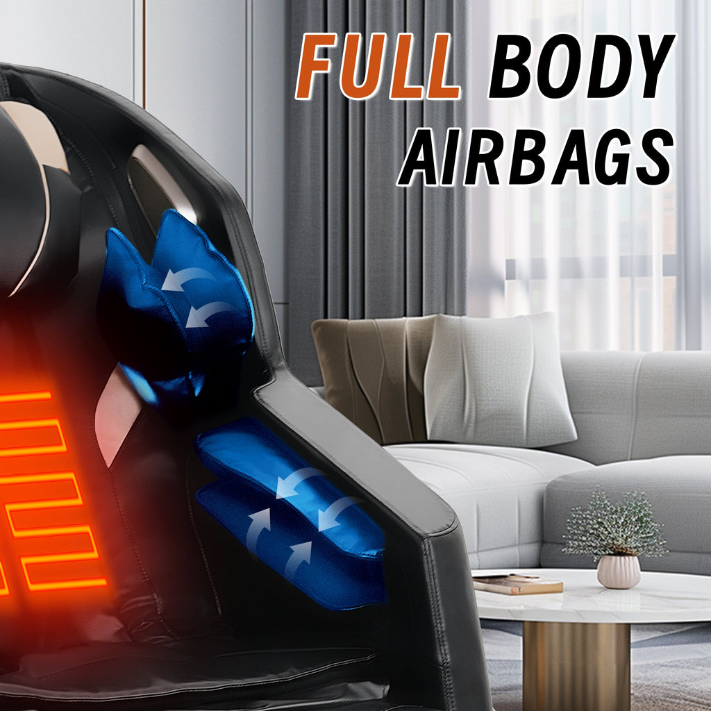 Massage Chair with Zero-Gravity Recline and Bluetooth Speakers - PU Leather
