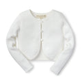 Kids’ Organic Cotton Curved-Hem Cardigan – White