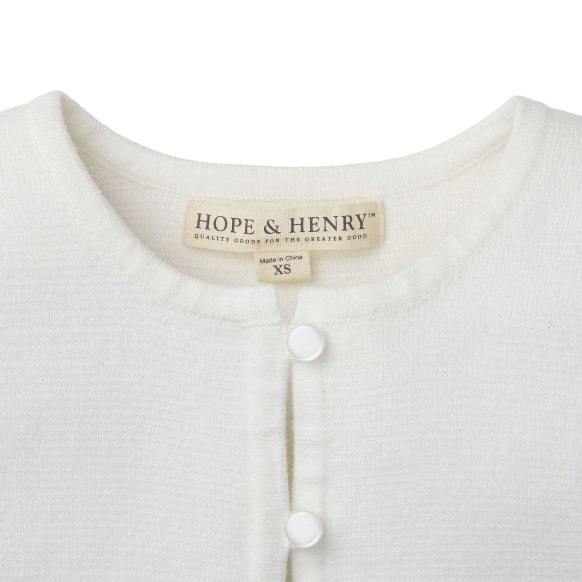Kids’ Organic Cotton Curved-Hem Cardigan – White