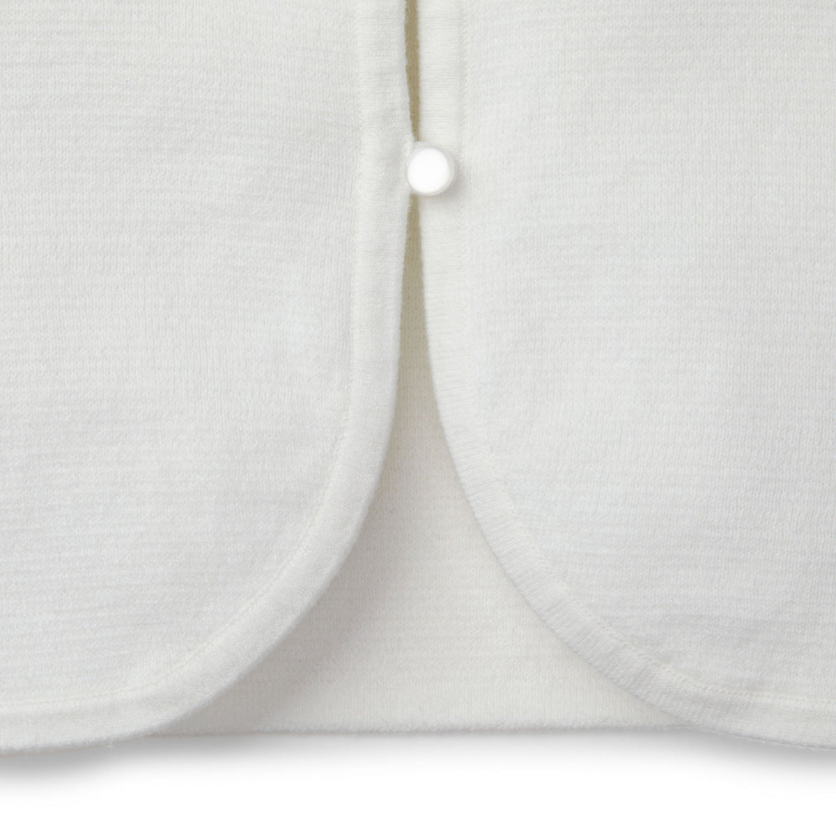 Kids’ Organic Cotton Curved-Hem Cardigan – White