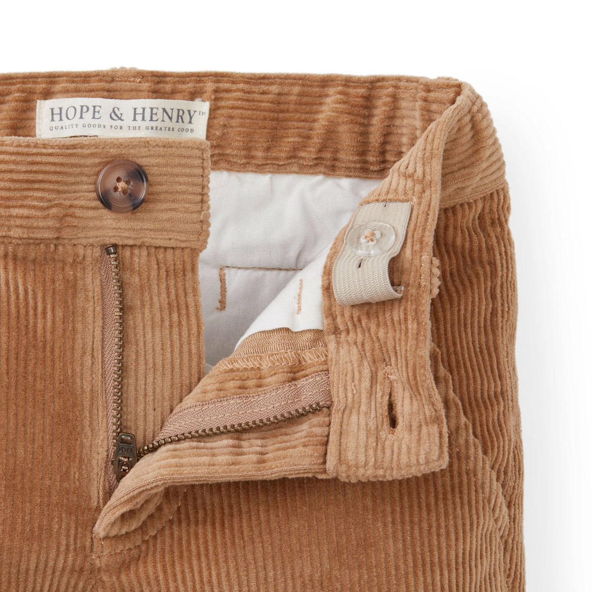 Boys’ Organic Cotton Blend Corduroy Pants – Medium Brown