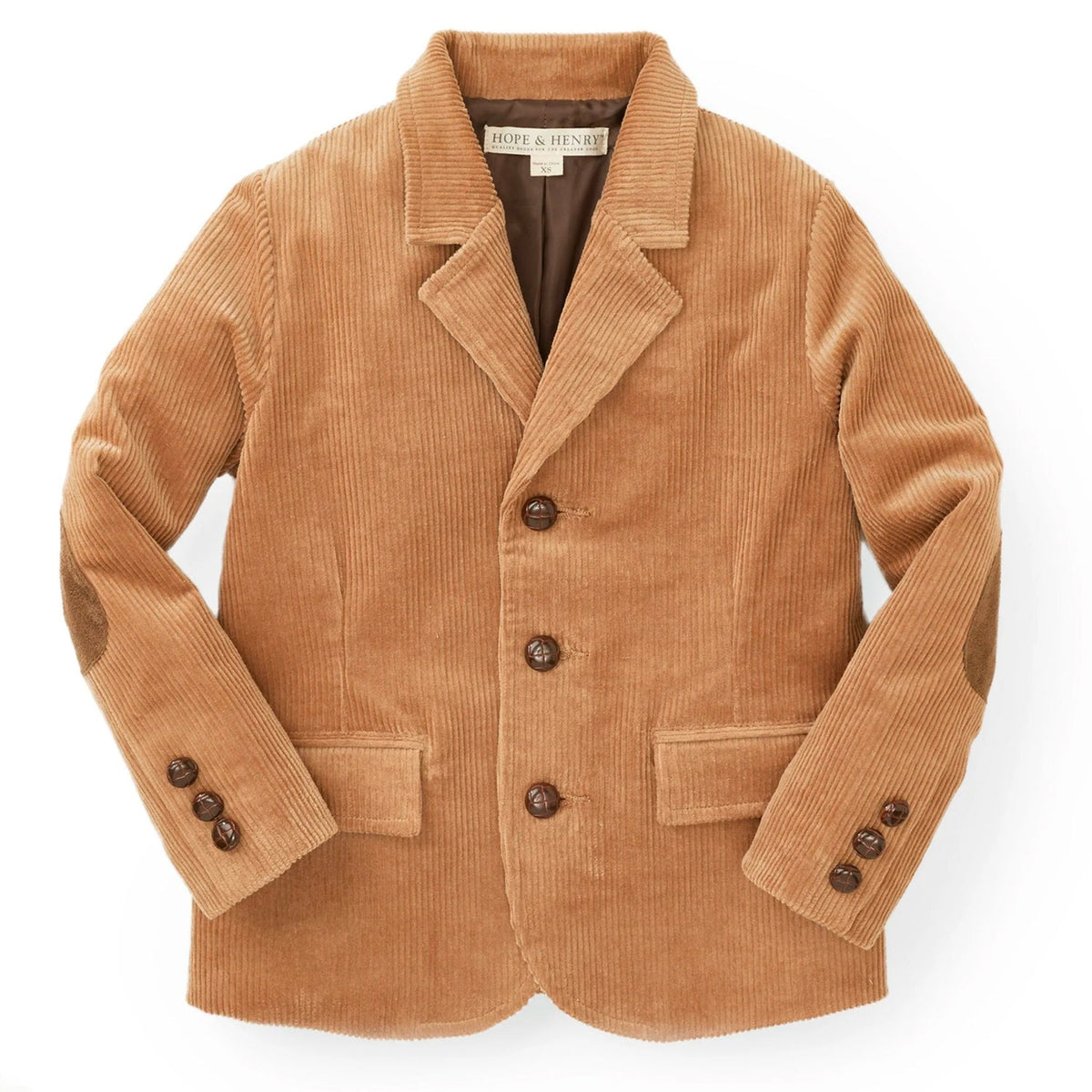 Boys’ Organic Cotton Blend Corduroy Blazer – Medium Brown