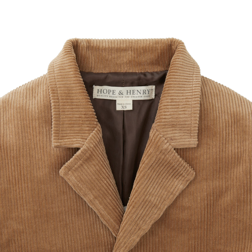 Boys’ Organic Cotton Blend Corduroy Blazer – Medium Brown