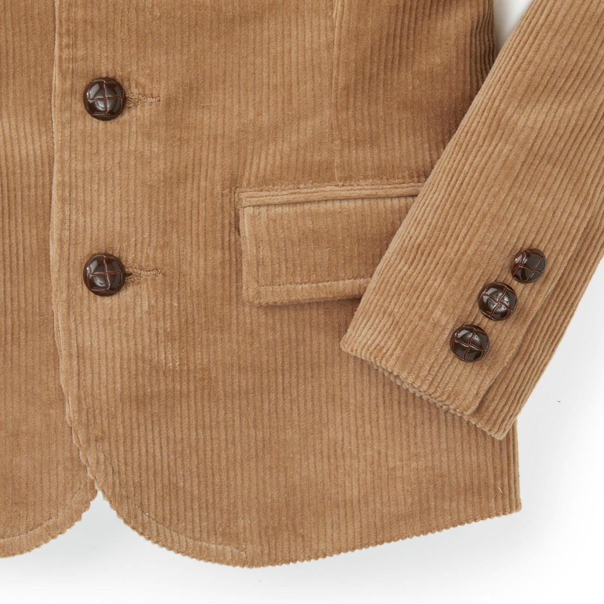 Boys’ Organic Cotton Blend Corduroy Blazer – Medium Brown