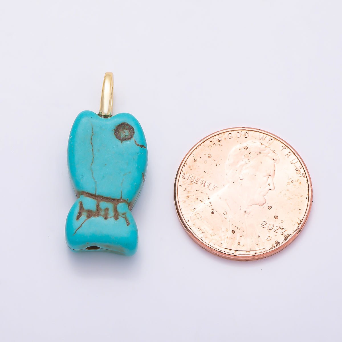 Turquoise Fish Pendant with 18K Gold-Filled Finish