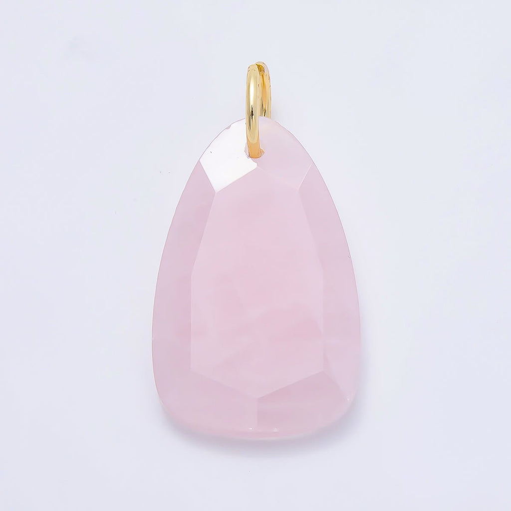18K Gold Filled 32mm Multifaceted Gemstone Teardrop Charm | Charms-01413 ~ Charms-01420