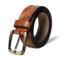 Men’s Full-Grain Buffalo Leather Belt | Brown & Orange