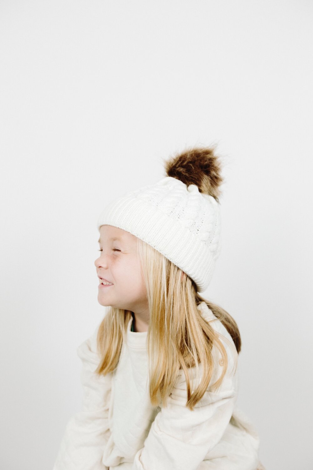 Organic Cotton Kids Beanie & Ring Scarf Set | Chunky Knit, Pom Pom | Toddler Winter Set Ages 1-4