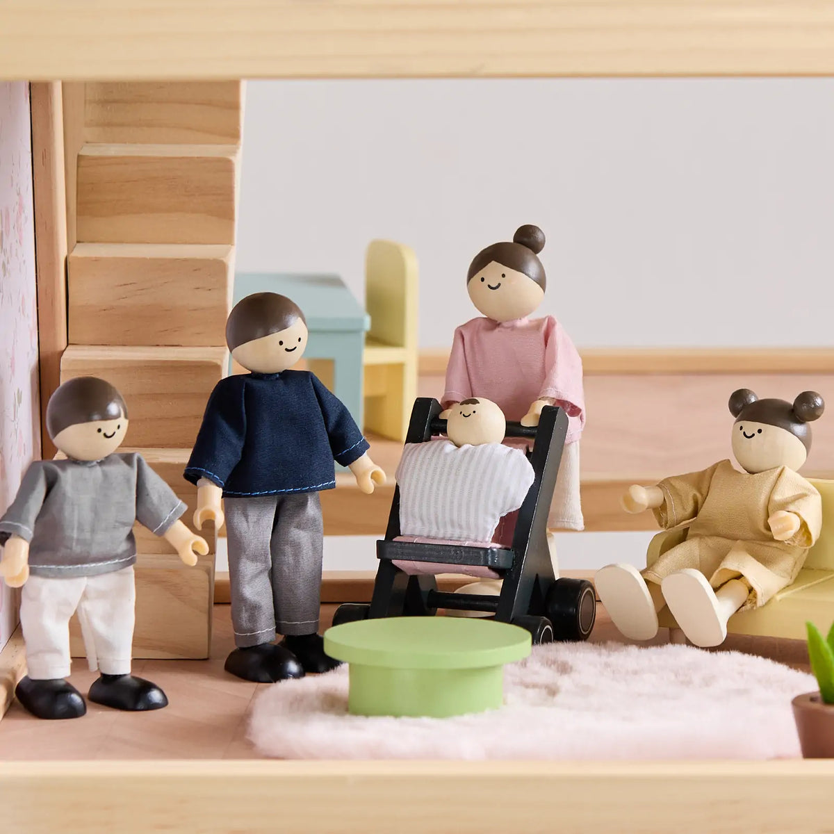 Tiny Land® Sweetwood Edge Black Dollhouse, Garage & Dolls Bundle