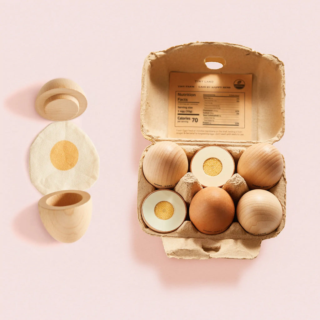 Tiny Land® Wooden Egg Pretend Play Set