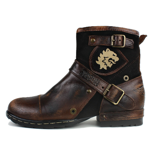 OSSTONE Vintage Leather Chukka Boots | Retro Dark Brown, OS-5008-1-BP