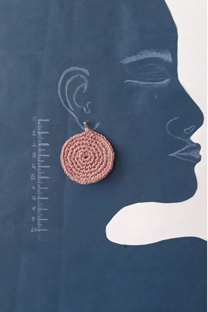 Women’s Handmade Crochet Round Rose Earrings – Boho Thread Hoop