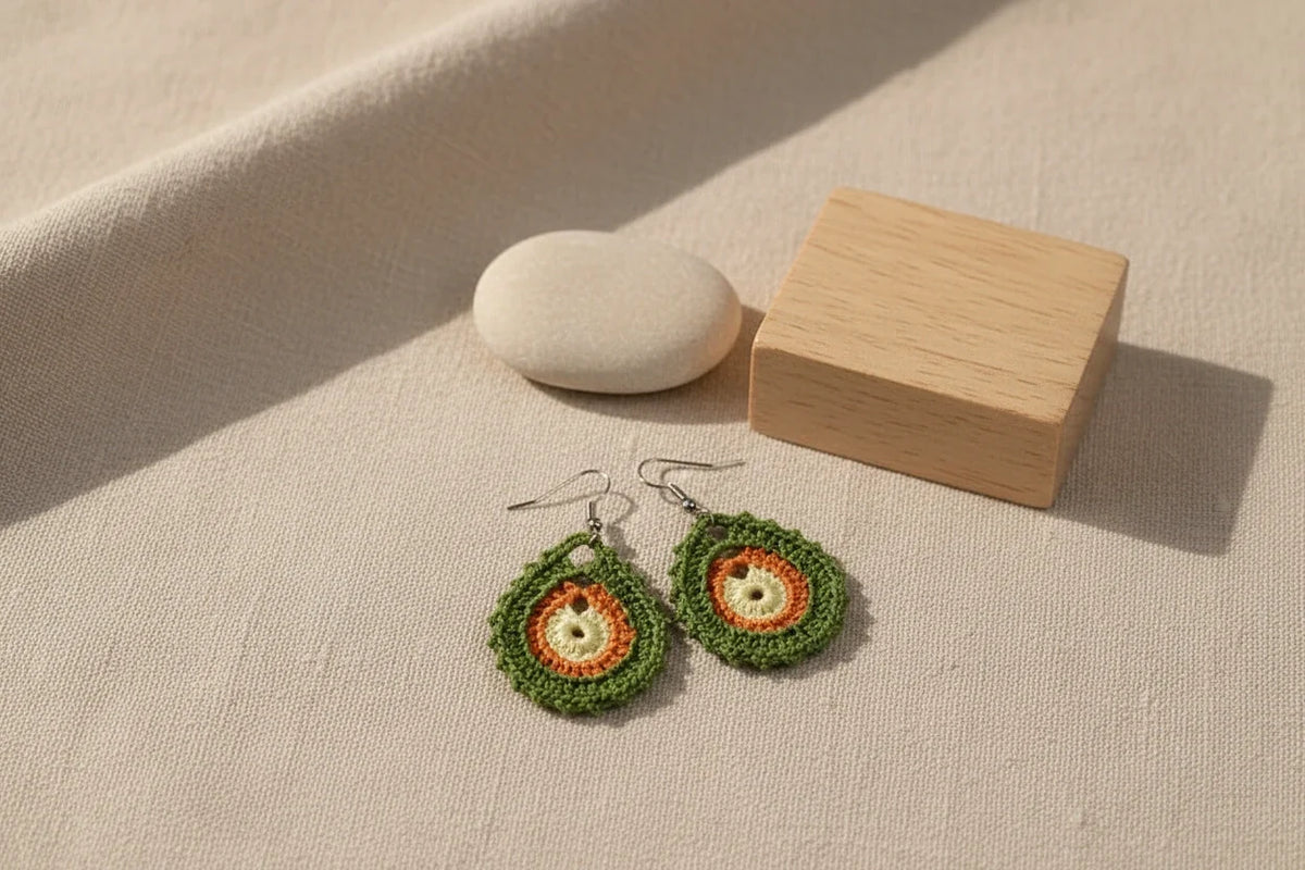 Women’s Handmade Lace Earrings – Elegant Crochet Drop Design