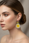 Women’s Handmade Sunflower Seed Bead Earrings – Boho Floral Design