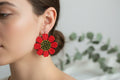 Women’s Handmade Seed Bead Flower Earrings – Boho Floral Design