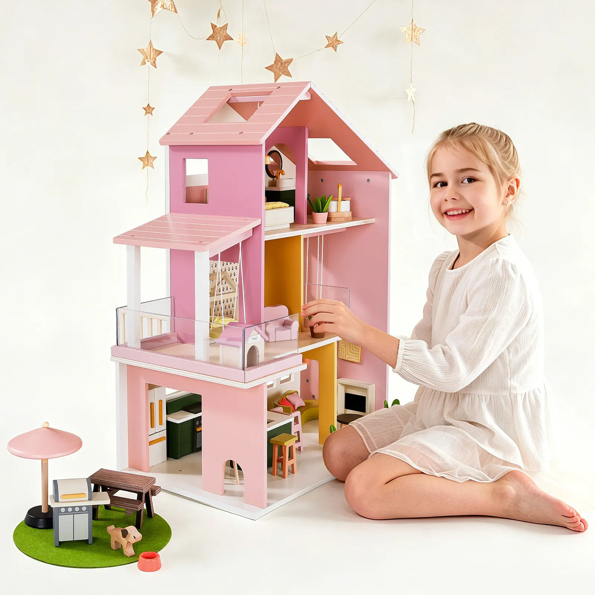 Tiny Land® Sweetwood Edge Wooden Dollhouse