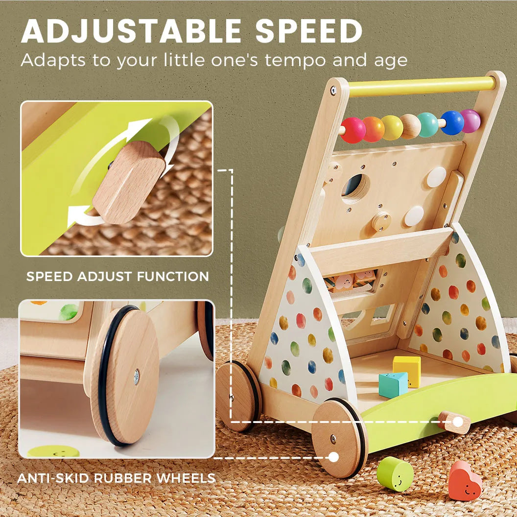 Tiny Land® Rainbow Wooden Activity Push Walker