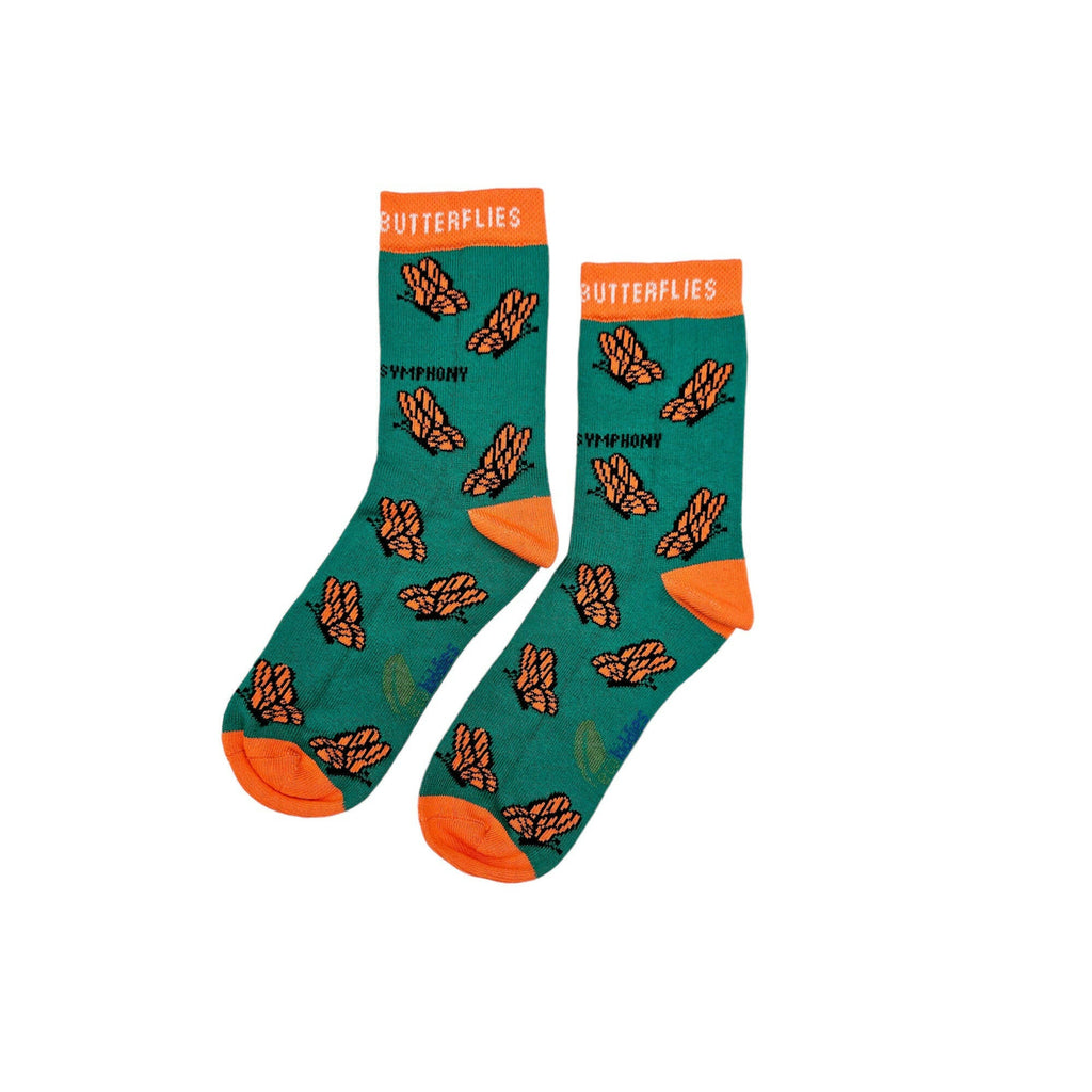 CAREFREE BUTTERFLIES ORGANIC COTTON KIDS SOCKS